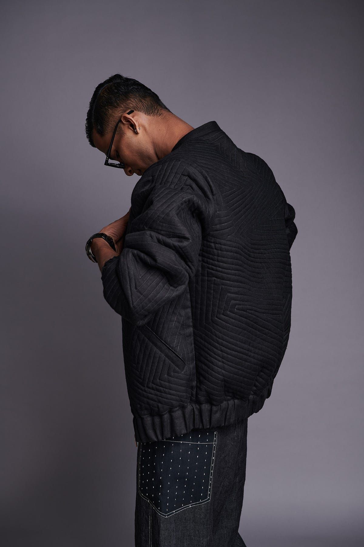 Kohl Co-Linen Unisex Quilted Bomber Jacket - image 2