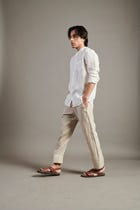 Taj Co-Linen Band Collar Shirt view 4