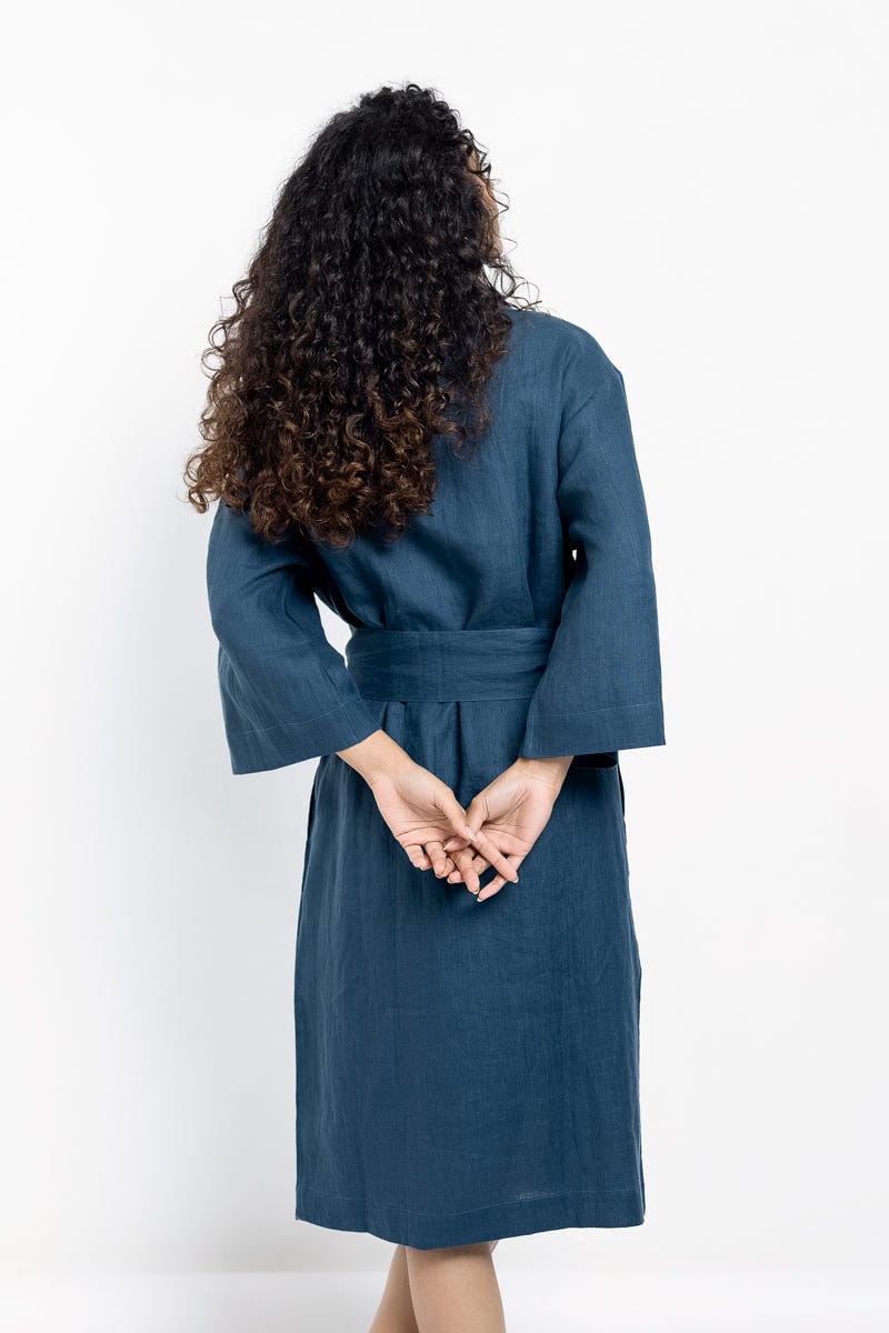 Indigo Linen Robe - image 2
