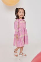 Cassata Linen Girls Peter Pan Collar Dress - Sale view 2