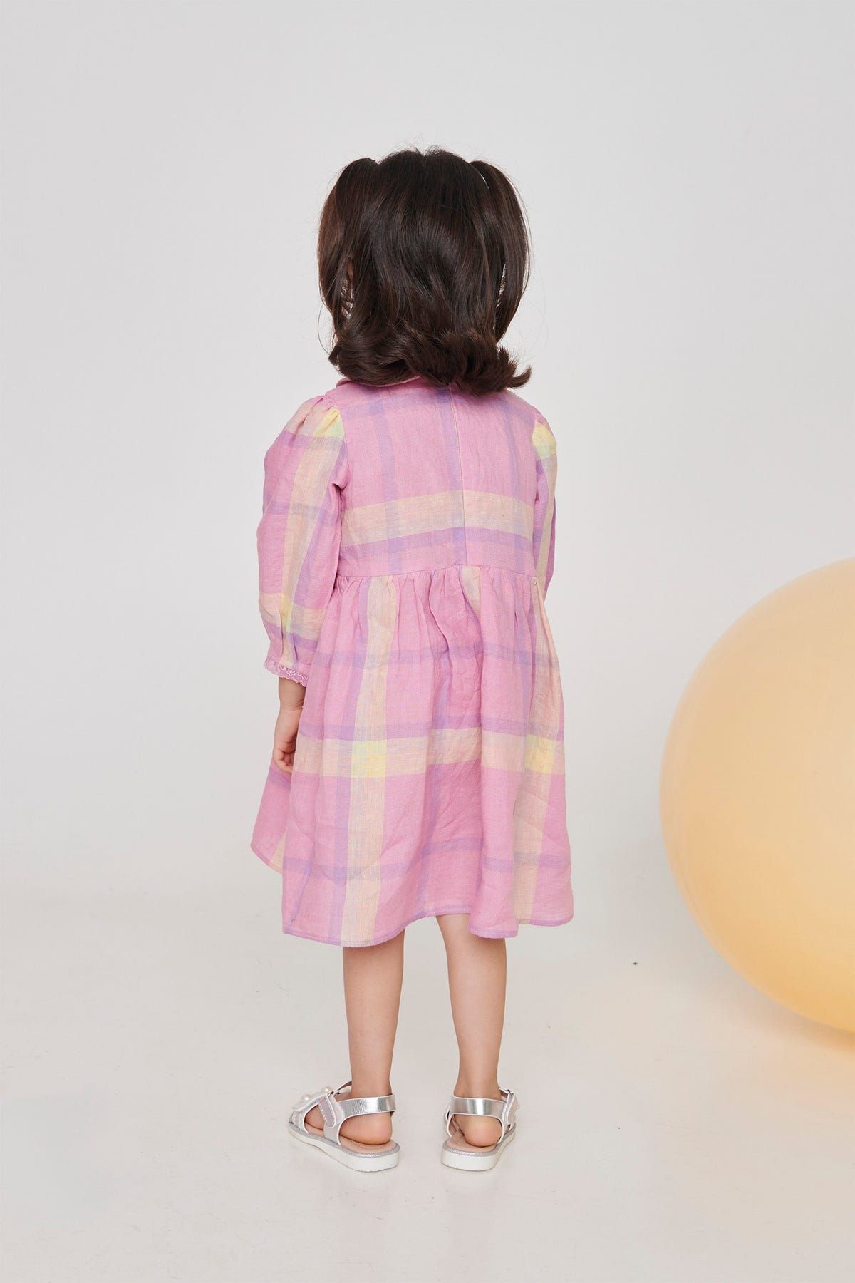 Cassata Linen Girls Peter Pan Collar Dress - Sale - image 3