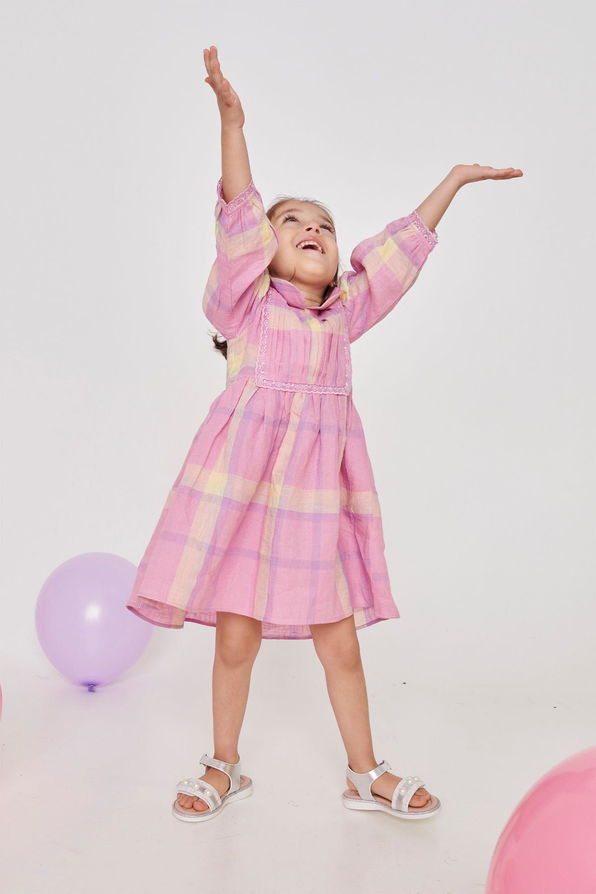 Cassata Linen Girls Peter Pan Collar Dress - Sale - image 5