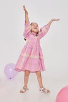 Cassata Linen Girls Peter Pan Collar Dress - Sale view 5
