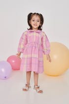 Cassata Linen Girls Peter Pan Collar Dress - Sale view 6