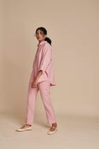 Candy Floss Linen Oversized Flared Shirt Set - Sale view 4
