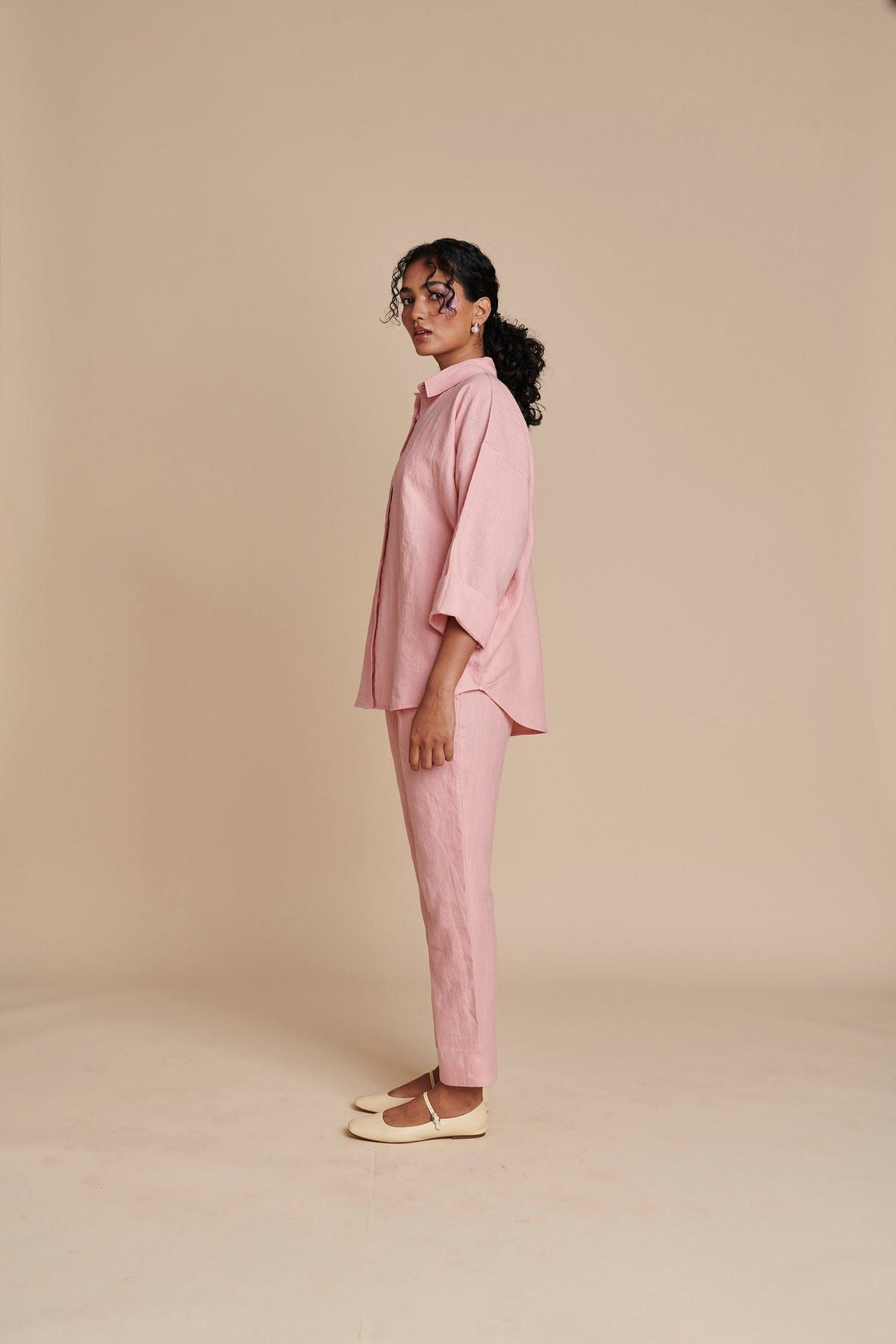 Candy Floss Linen Oversized Flared Shirt Set - Sale - image 7