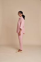 Candy Floss Linen Oversized Flared Shirt Set - Sale view 7