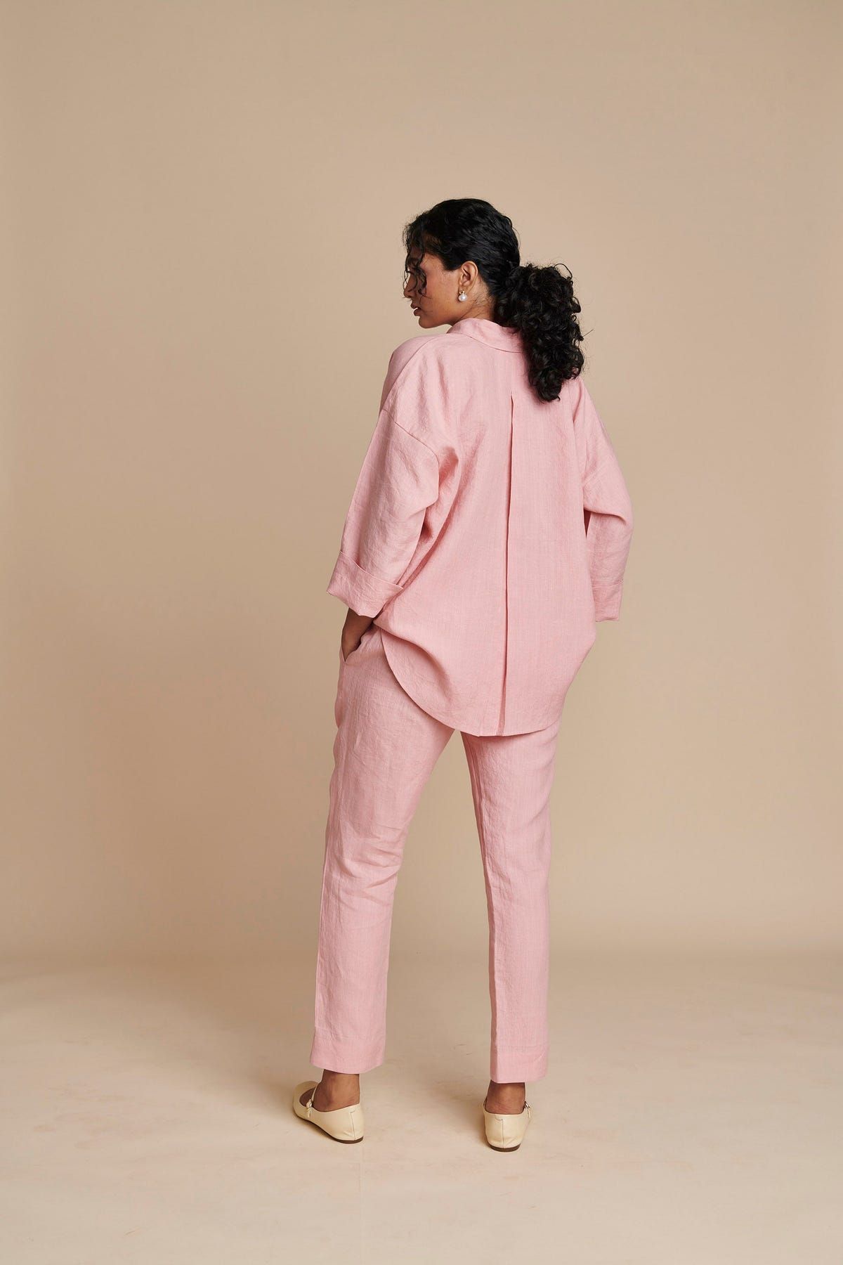Candy Floss Linen Oversized Flared Shirt Set - Sale - image 8