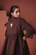 Coffee Co-Linen Gathered Shirt view 3