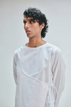 Taj Co-Linen Men's Angrakha Kurta Set view 10