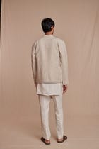 Undyed Linen Men’s Bandhgala Jacket view 6