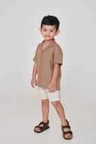 Mousse Linen Boys Camp Collar Shirt - Sale view 1