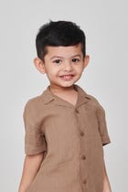 Mousse Linen Boys Camp Collar Shirt - Sale view 2