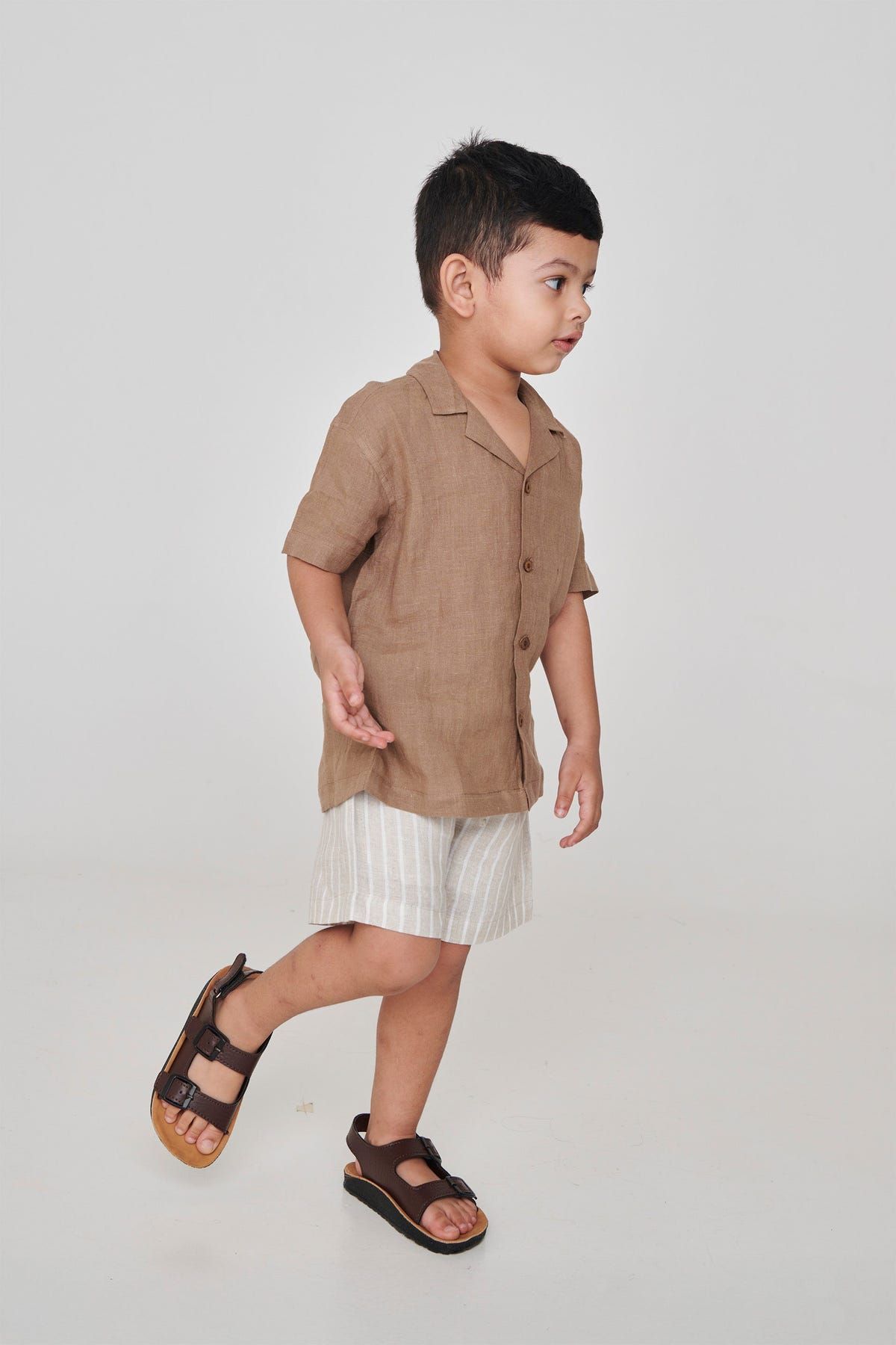 Mousse Linen Boys Camp Collar Shirt - Sale - image 3