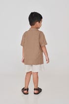 Mousse Linen Boys Camp Collar Shirt - Sale view 4