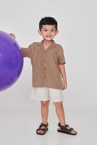 Mousse Linen Boys Camp Collar Shirt - Sale view 6