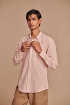 Blush Linen Men's Oxford Shirt – Slim Fit view 3