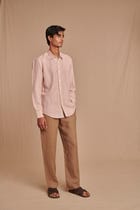 Blush Linen Men's Oxford Shirt – Slim Fit view 5