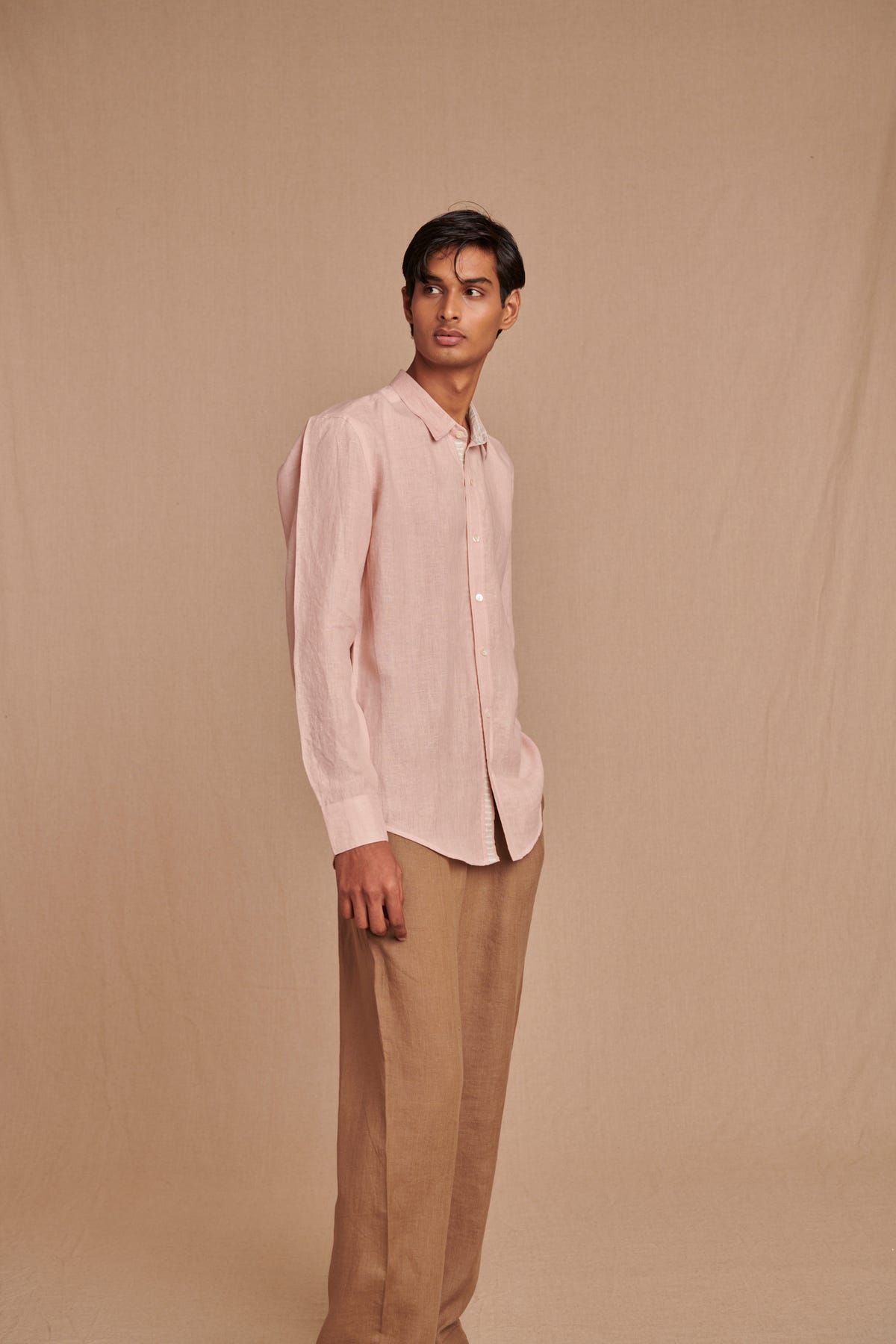 Blush Linen Men's Oxford Shirt – Slim Fit - image 6