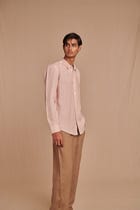 Blush Linen Men's Oxford Shirt – Slim Fit view 6