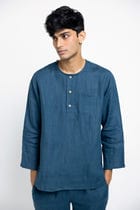 Indigo Linen Men's Pyjama Set view 3