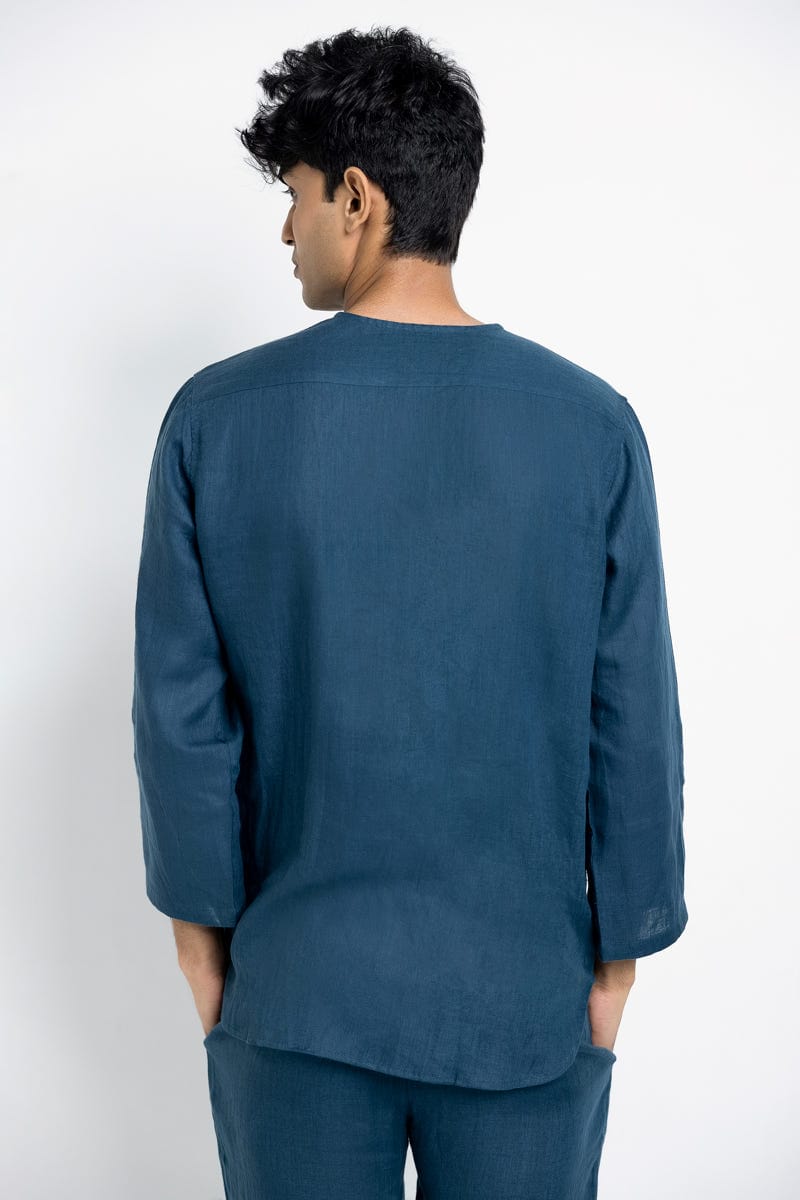 Indigo Linen Men's Pyjama Set - image 5