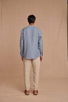 Sky Linen Men's Band Collar Shirt view 7