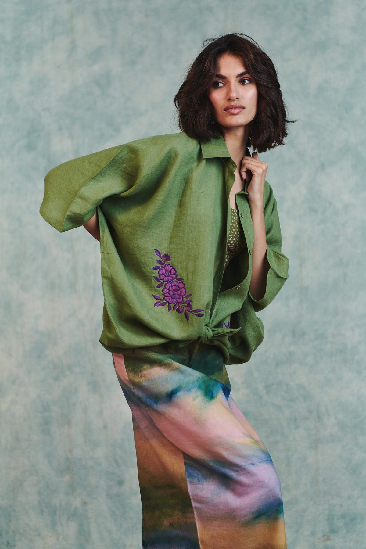 Prism Co-Linen Midi Skirt - image 4