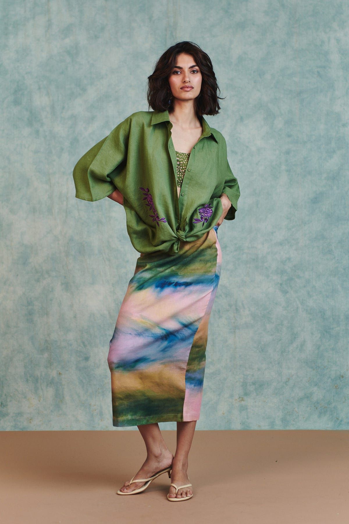 Prism Co-Linen Midi Skirt - image 6