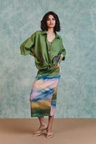 Prism Co-Linen Midi Skirt view 6