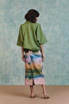 Prism Co-Linen Midi Skirt view 7