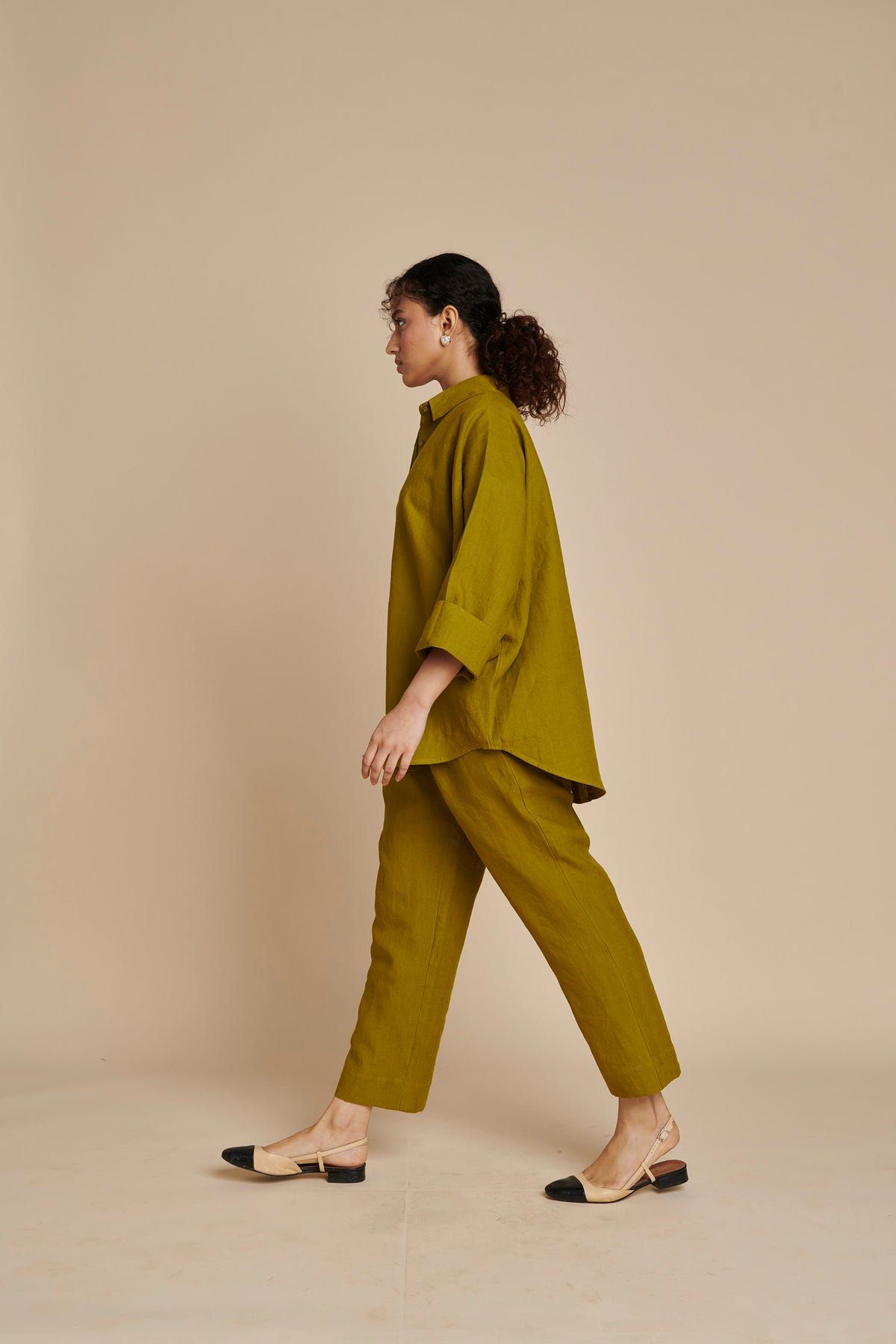 Mehendi Linen Oversized Flared Shirt - image 3