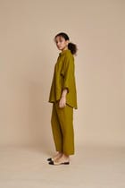 Mehendi Linen Oversized Flared Shirt view 8