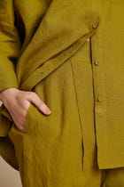 Mehendi Linen Oversized Flared Shirt view 10