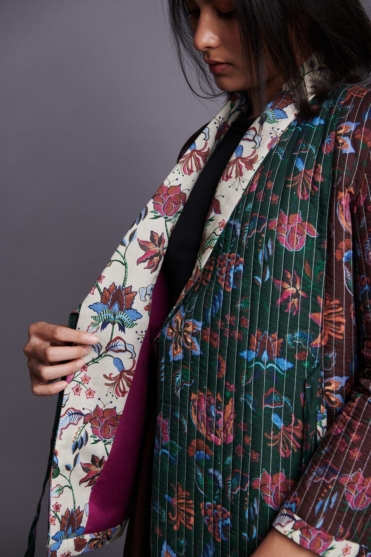 Co-Linen Quilted Wrap Jacket - image 11