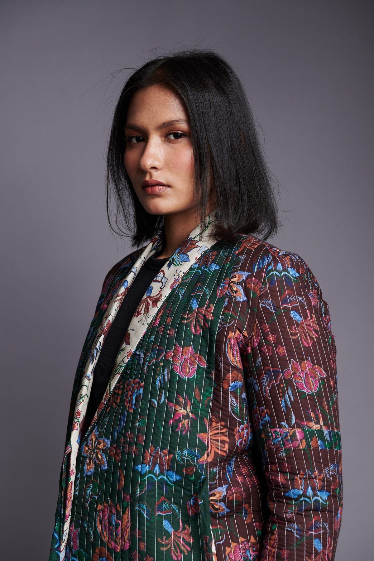 Co-Linen Quilted Wrap Jacket - image 3