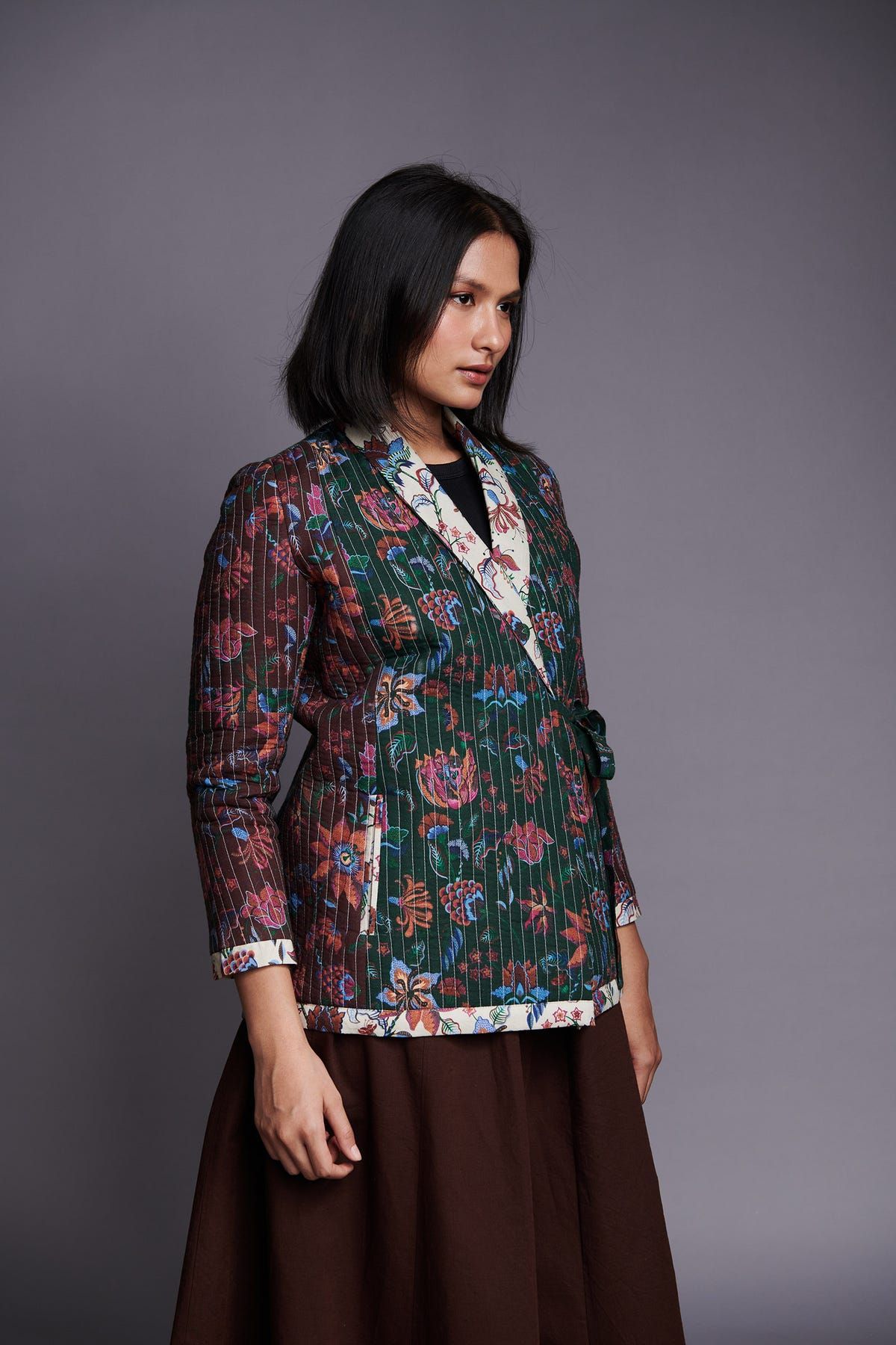 Co-Linen Quilted Wrap Jacket - image 6
