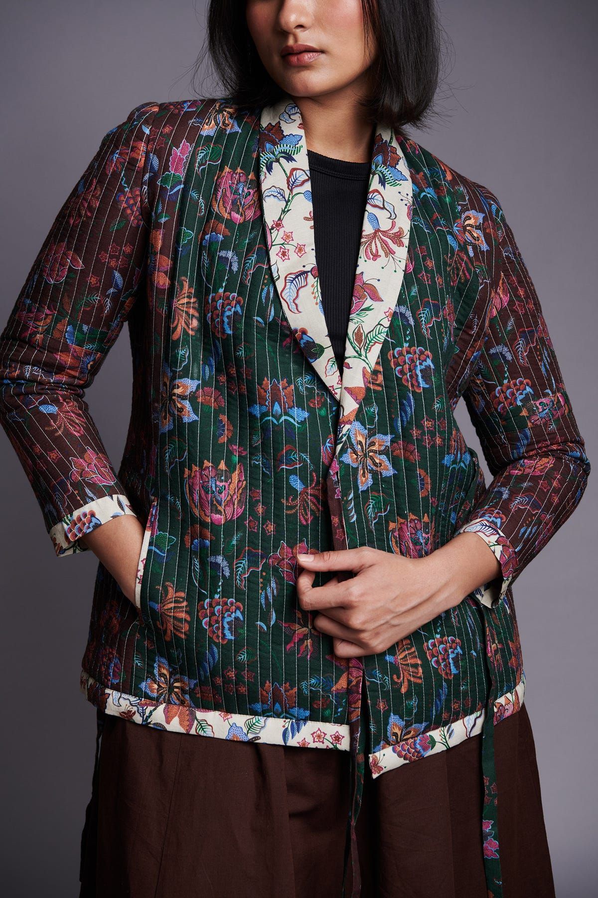 Co-Linen Quilted Wrap Jacket - image 10