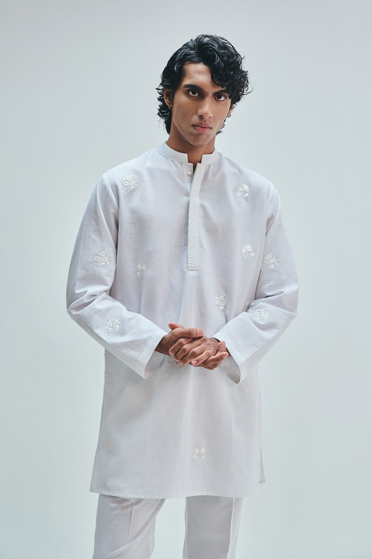 Taj Co-Linen Embroidered Men's Band Collar Kurta Set - image 13