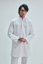 Taj Co-Linen Embroidered Men's Band Collar Kurta Set view 13