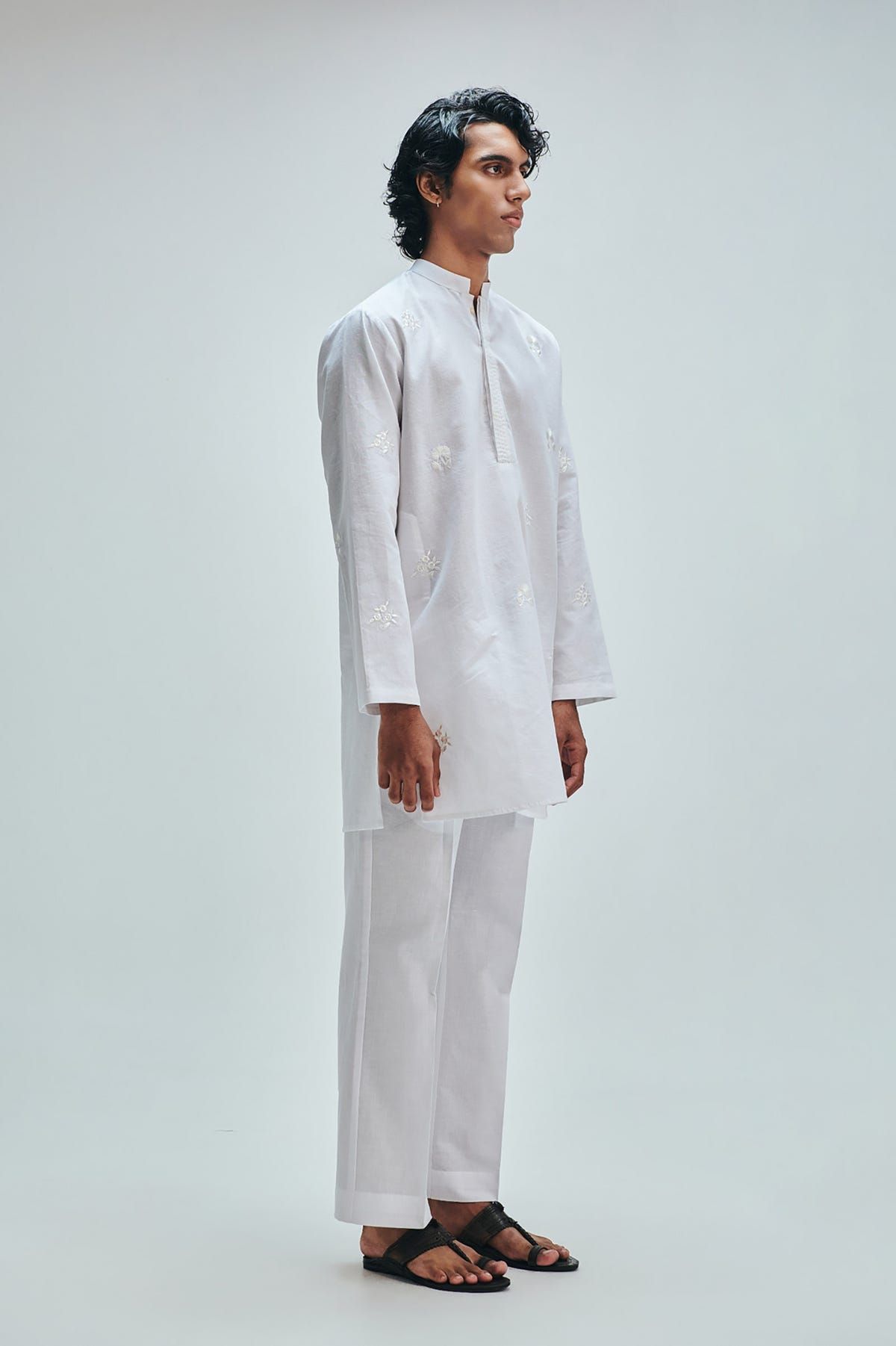 Taj Co-Linen Embroidered Men's Band Collar Kurta Set - image 7