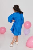 Santorini Linen Girls Peter Pan Collar Dress - Sale view 5