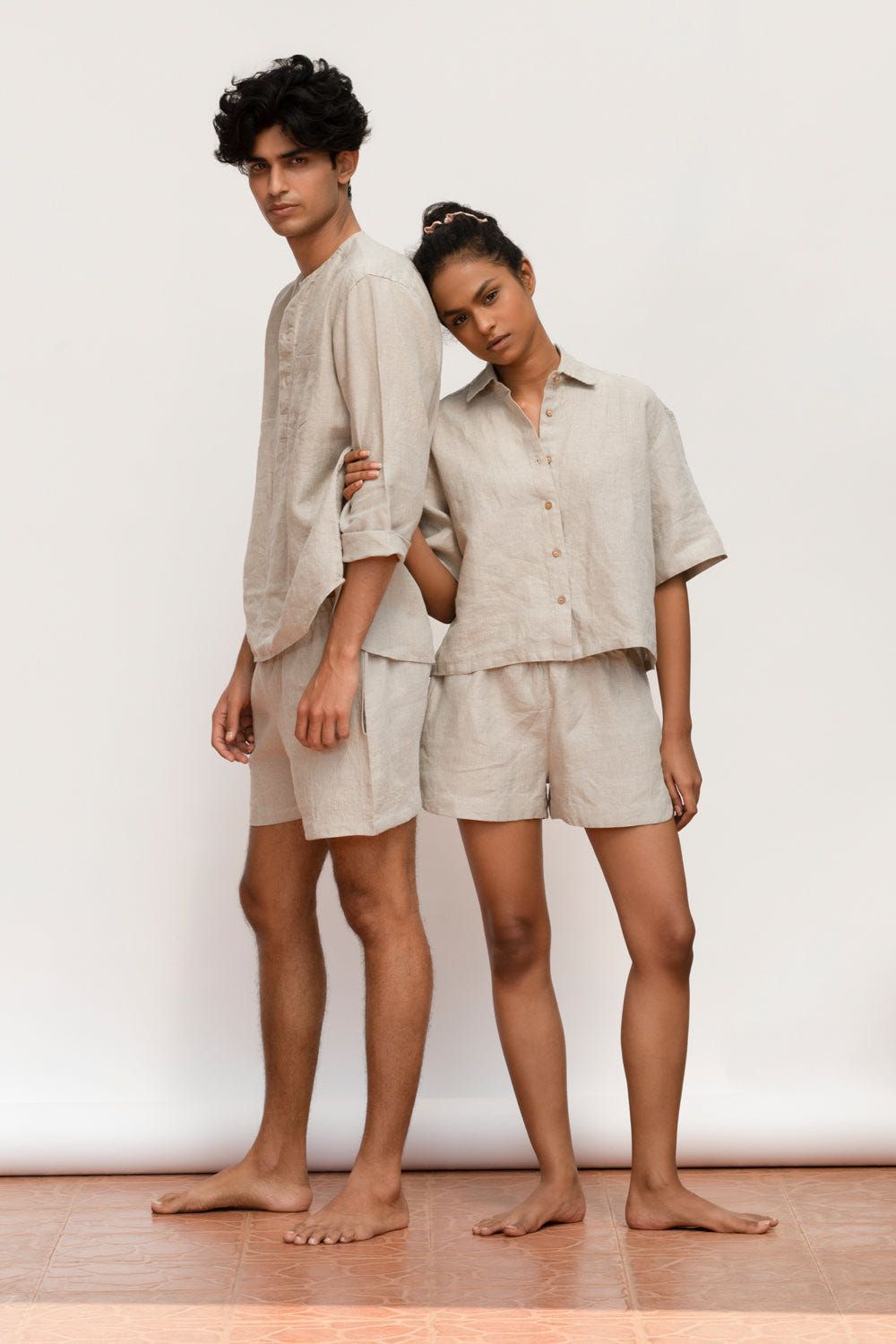 Undyed Linen Men's Shorts Set - Sale - image 5