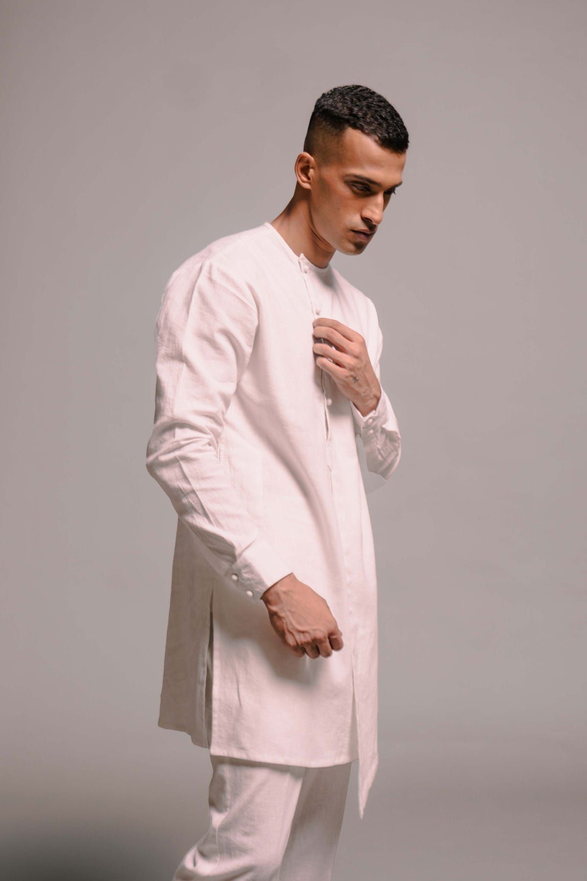 Taj Co-Linen Men's Side Open Kurta Set - image 7