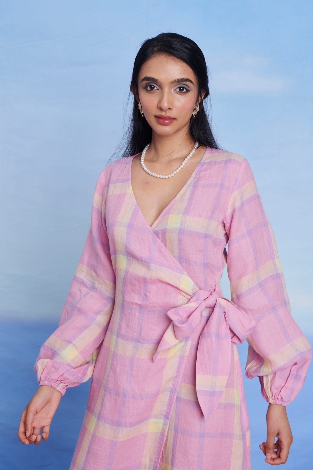 Cassata Linen Wrap Billow Dress - Sale - image 3