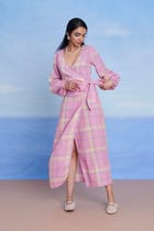 Cassata Linen Wrap Billow Dress - Sale view 4
