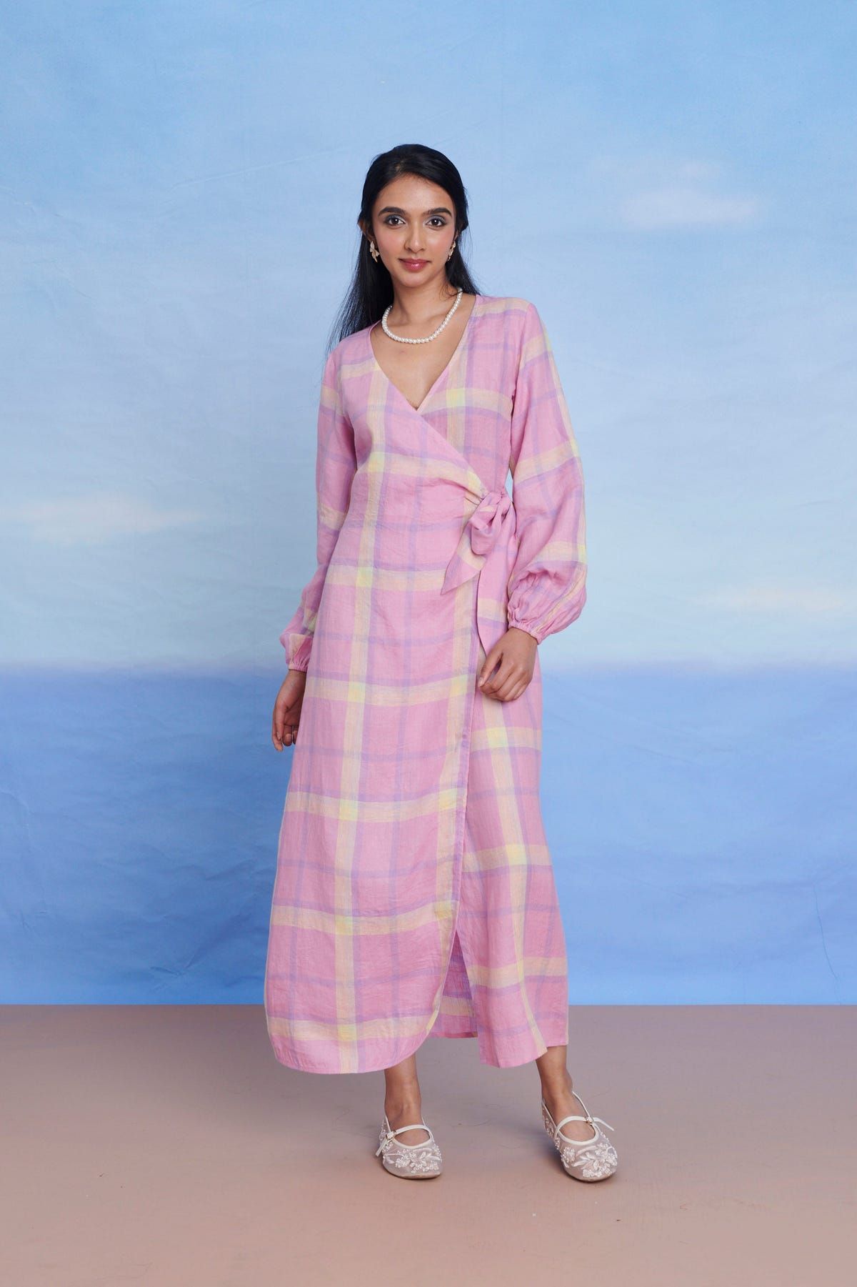 Cassata Linen Wrap Billow Dress - Sale - image 5