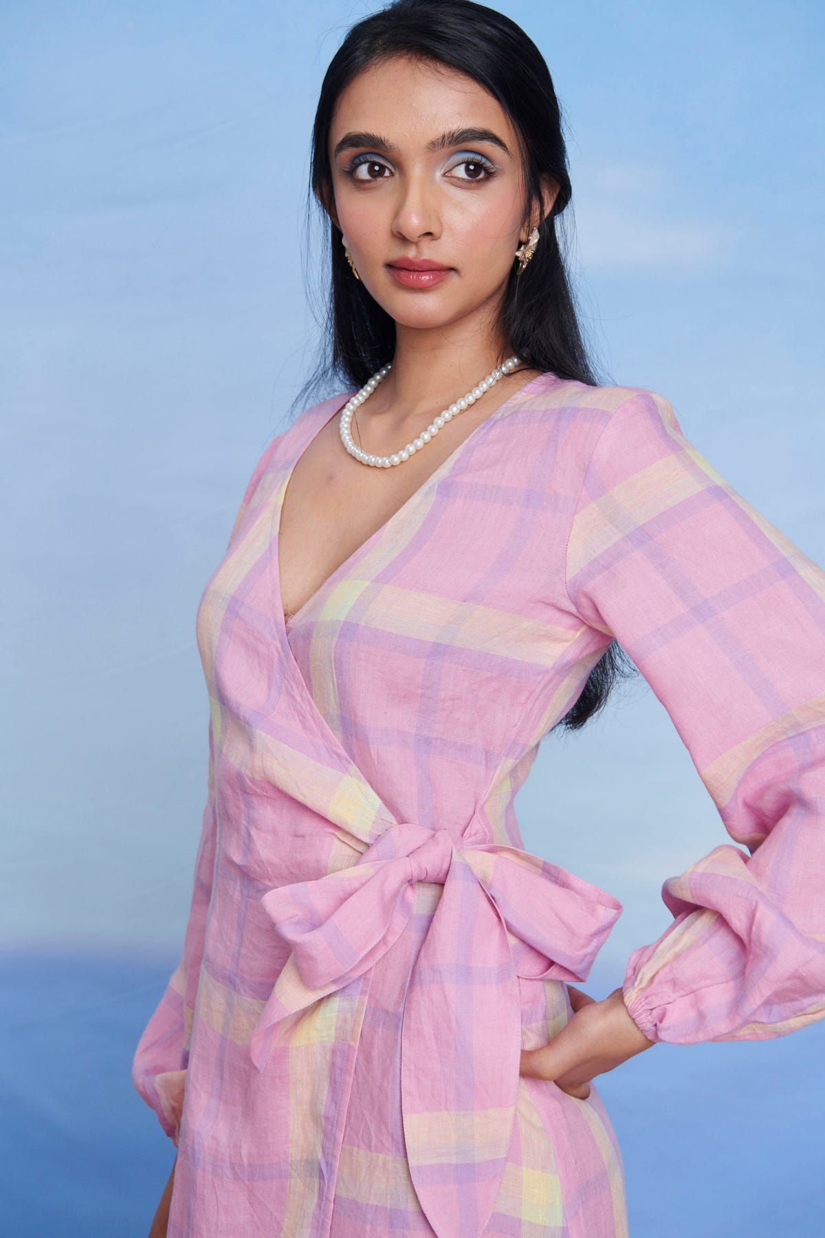 Cassata Linen Wrap Billow Dress - Sale - image 7