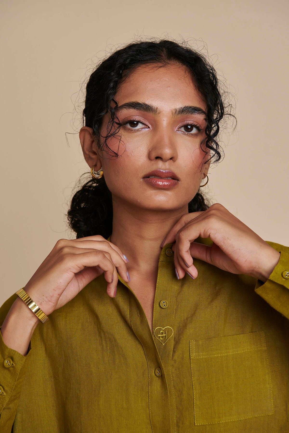 Mehendi Linen Shirt Dress - image 4