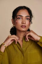 Mehendi Linen Shirt Dress view 4